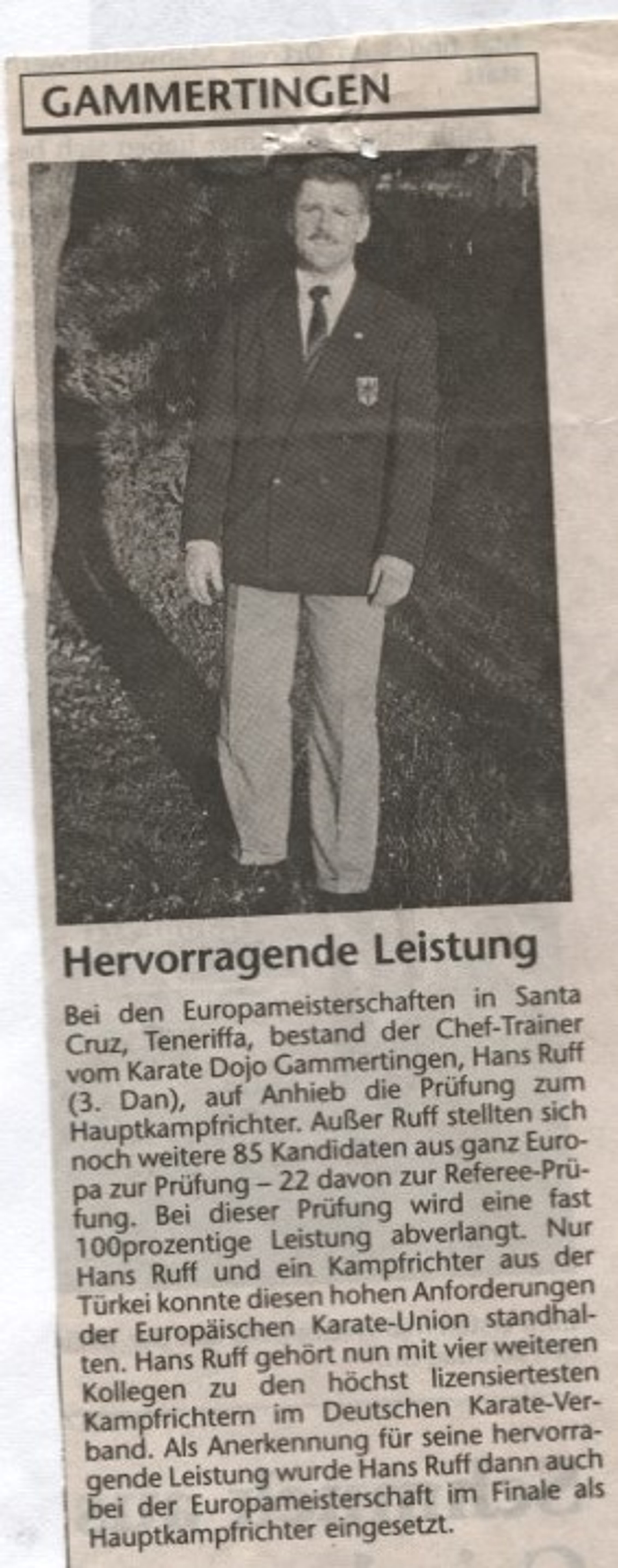 Karate Dojo Gammertingen e.V. - Kampfrichter Hans Ruff